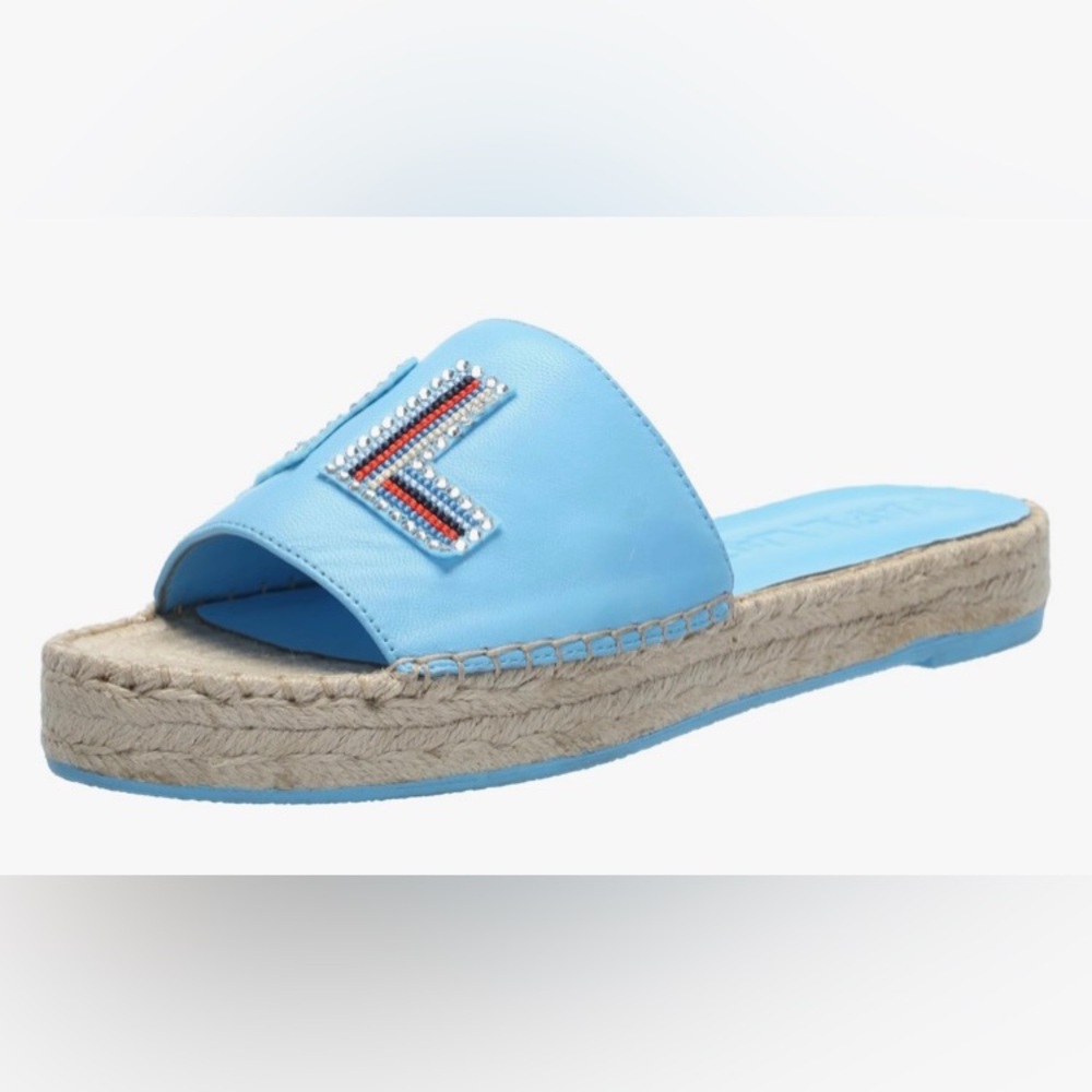 Karl Lagerfeld Caine Baltic  Blue Slide Sandals womens size 5-NWT